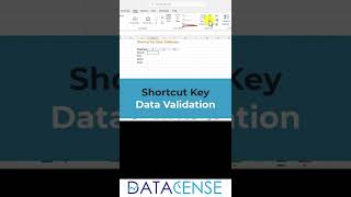 Data validation using shortcut key