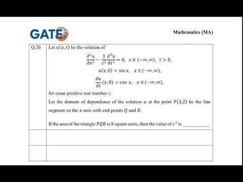 GATE 2023 Mathematics , Partial Differential Equations