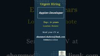 Appian Developer   Remote #coding #techjobs #hiring #programming #education #javaee #appian