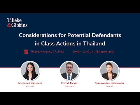 [EN] Considerations for Potential Defendants in Class Actions in Thailand