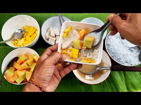 ดับกระหาย.. คลายร้อน  #ขนมหวานใส่น้ำแข็ง | Thai desserts with coconut milk