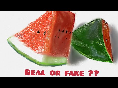 how to draw Realistic watermelon in 3d. how to draw 3d art "  #mrart