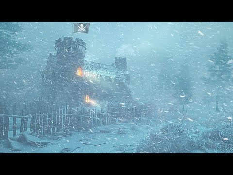 Sleep Peacefully in an Old Castle | Strong Winds and Snowstorm Sounds for Deep Sleep and Relaxation