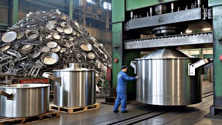 Amazing Aluminium Recycling Process in Factory | How Aluminum Scrap Becomes Huge Cooking Pots