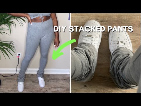 DIY Leggings into Stacked Pants | DIY Clothing Transformation
