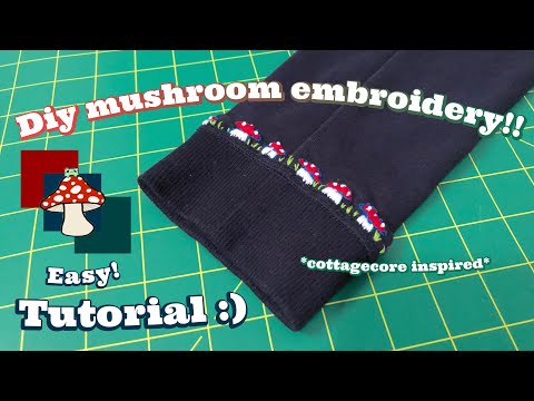 ✨how to embroider a mushroom✨🍄(easy) #cottagecore