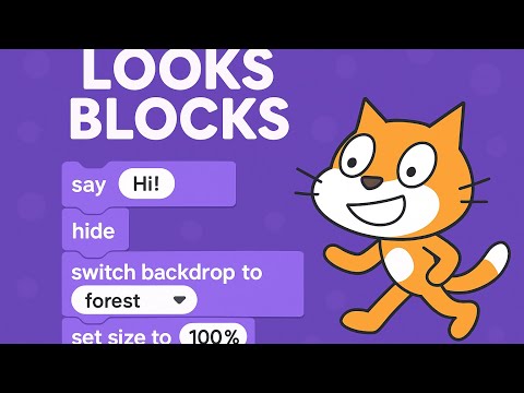 Scratch Tutorial Part-06|Looks |Learn Scratch Looks Blocks in 5 Minutes
