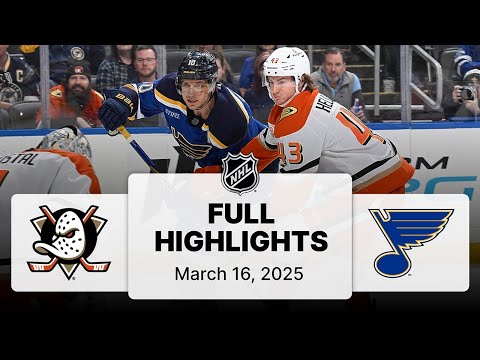 NHL Highlights | Ducks vs. Blues | March 16, 2025