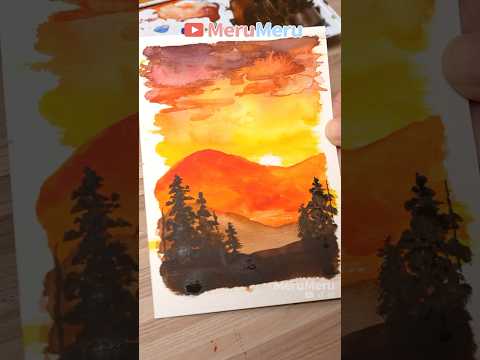 watercolor #shorts #art #diy  #shortvideo #satisfying #easydrawing  #tutorial  #painting #drawing