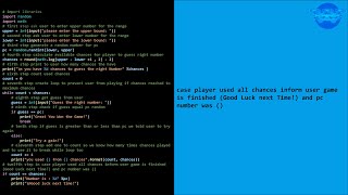 learn python with projects | python projects | Number guessing game in python