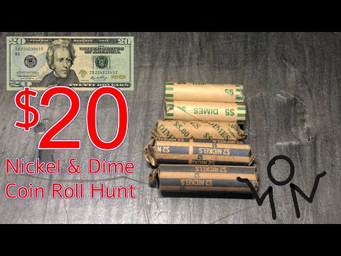 Legit Coin Roll Hunting - $20 in Customer Rolled Nickel and Dime Rolls from a Local Convenient Store