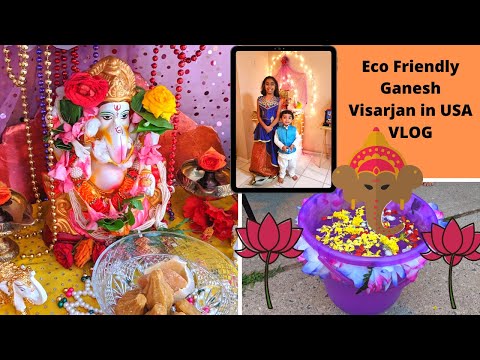 Eco friendly Ganpati Visarjan in USA~ गणपती विसर्जन वलॉंग ~Indian Vlogger in America | MOM ON THE GO