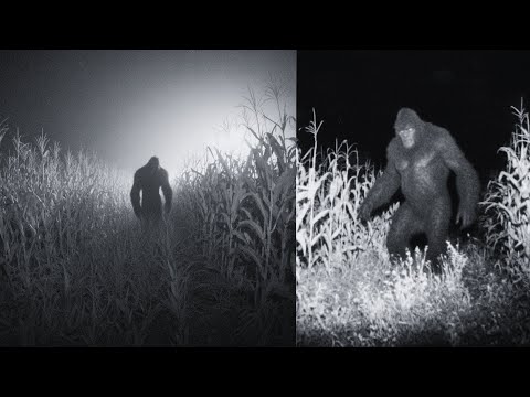 Security Camera Caught MASSIVE SASQUATCH Walking Through Cornfield - Bigfoot Story