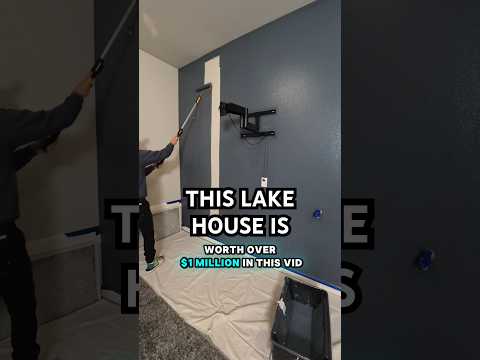 Painting for free at a lake house worth a Million Bucks #alecpaints #painting #satisfying #viral