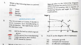 Economics 2022 May/June Paper 1 Answers | CSEC