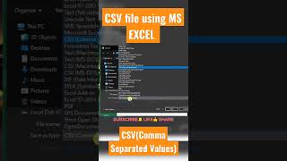 How to create CSV file in Excel? #shorts #excel