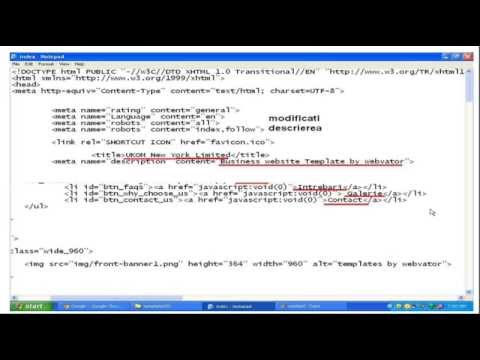 web pentru incepatori- modificarea unui template