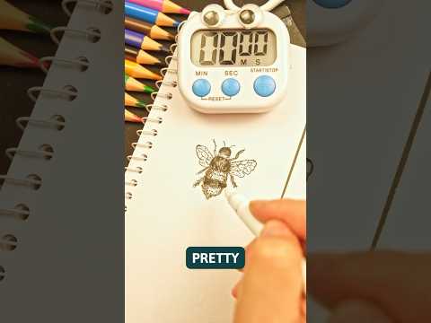 Timed Drawing Challenge - Bee #drawing #art #howtodraw #artshorts #challenge #drawingtutorial