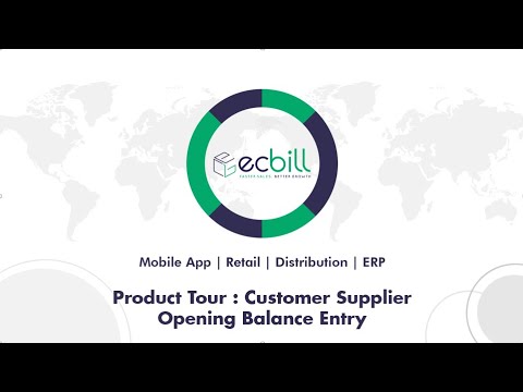 ecBill Software customer and supplier balance entry