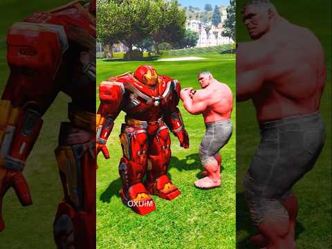 Red Hulk Stole Hulkbuster Suit! Captain America & Hulk Take Revenge on Red Hulk 🕷️ #shorts #gta5