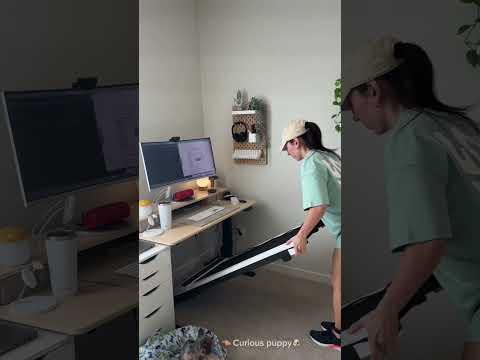 How I transition from sitting to standing with my walking treadmill😆 #walking#desksetup