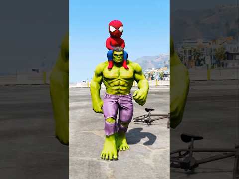 HULK SAVES SPIDER-MAN's BABY BIKE FROM ABOMINATION #spiderman #gta5 #shorts