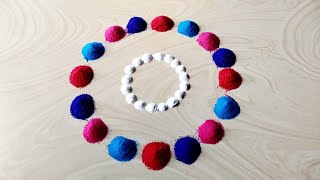 #510 AMAZING & ELEGANT big rangoli design for diwali/ satisfyingrangolivideo/ relaxingrangolivideo