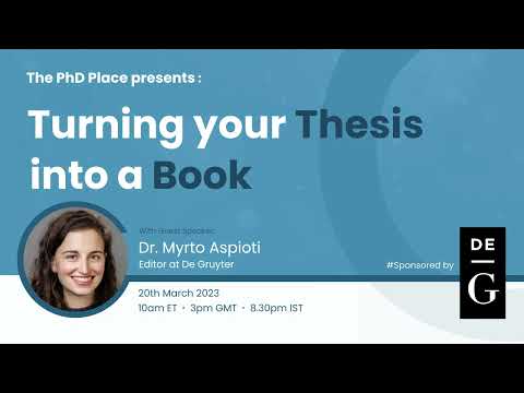 How to Turn Your Thesis into a Book with De Gruyter Brill