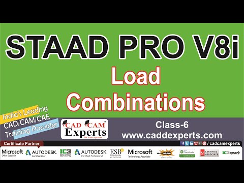 (Class-6) Load Combinations Analysis STAAD Pro V8i Tutorials | CAD CAM EXPERTS #staadpro #structure