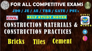 Class -01✍️Brick - Tiles - Cement ✍️|🏆Construction Materials and Construction Practices 🏆|🎯CW🎯|