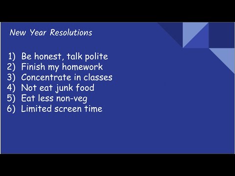 New Year Resolutions