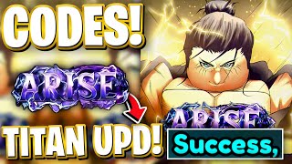 [TITAN UPDATE] All TITAN UPDATE CODES FOR ARISE CROSSOVER! ROBLOX ARISE CROSSOVER CODES