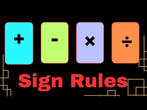 Sign rules in math | चिह्नों के नियम | Plus minus ke rules |