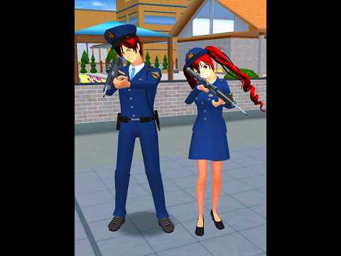 YUTA VS SAKURA POLICE 🚓🚨#sakuraschoolsimulator #cartoon #roblox #Shorts # funny