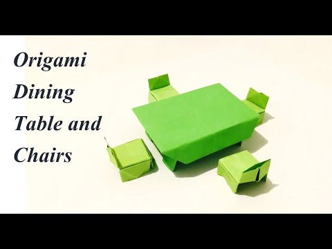 Origami Dining Table and Chairs| Easy Origami| DIY| Origami dining set|
