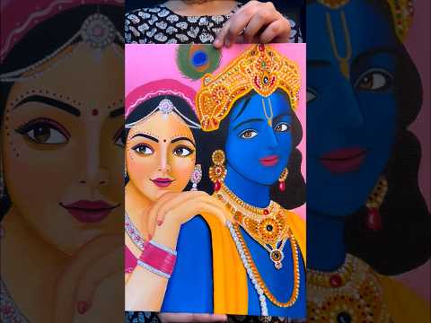 Radhe krishna painting 💗🦚 #krishna #painting #viral