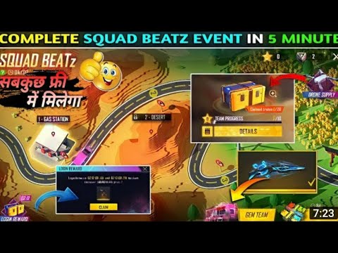 FREE FIRE NEW EVENT | HOW TO COMPLETE SQUAD BEATZ EVENT | FREE FIRE NEW UPDATE | FF NEW EVENT