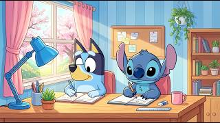 Stitch & Bluey Spring Study Lofi 🌿Morning Classroom Vibes for Study, Work & Focus 🎧 Chill Beats