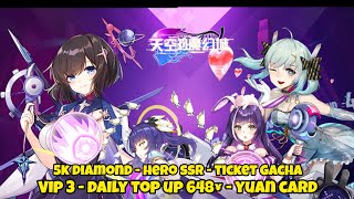 Magic City Idle Private Server - VIP3 - Daily Top up 648¥ - 5k Diamond - Hero SSR - Ticket gacha
