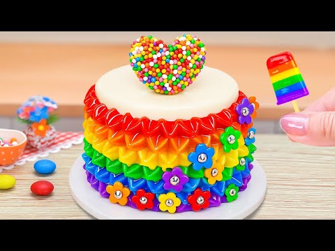 Rainbow Fondant With Perfect Cream Cake 🍰 Yummy Heart Sprinkle Cake Ideas ✨Cake In Wonderland