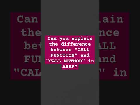 SAP ABAP Interview Question #abap #sap #shorts