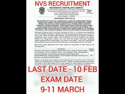 NVS RECRUITMENT 2021-22