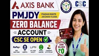 How to open Zero Balance Axis Bank Account Online | CSC Big Update |Axis Bank BC #csc #Ucl #agtinfo