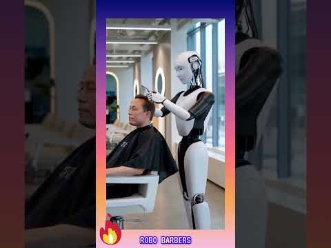 🤖✂️ ROBO BARBERS – THE FUTURE OF HAIRCUTS? ⚡🚀 #ai #advancedrobotics #Elon