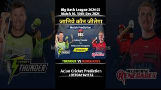 BIG BASH LEAGUE 2024-25 MATCH 16 SYDNEY THUNDER VS MELBOURNE RENEGADES PREDICTION | #BBL14 #T20 #IPL