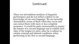 Error Analysis 2: Significance, causes of Error Analysis