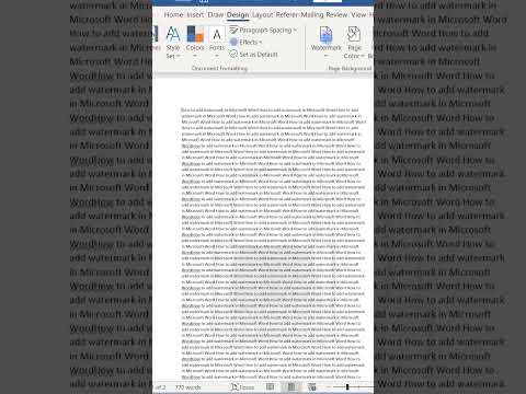 How to add watermark to a Microsoft Word file #shorts