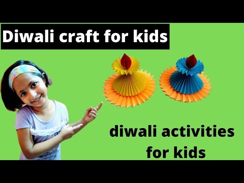 Diwali Paper Craft Activity for Kids,Diya Making  Paper Craft for Kids
