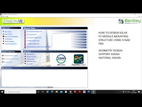 STAAD RPO - V8i- SOLAR STRUCTURE -GEOMETRY DESIGN/MATERIAL ANS SUPPORT ASSIGN