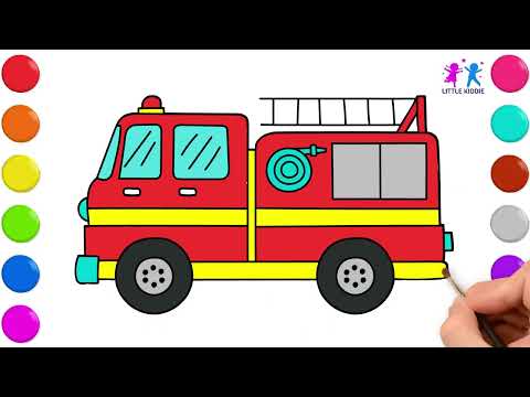 🎨 Draw & Color a Firetruck 🚒 | Fun & Easy Art Tutorial for Kids!